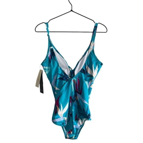 New! Profile by Gottex One Piece Paradise V-Neck Tie Front - Picture 2 of 8